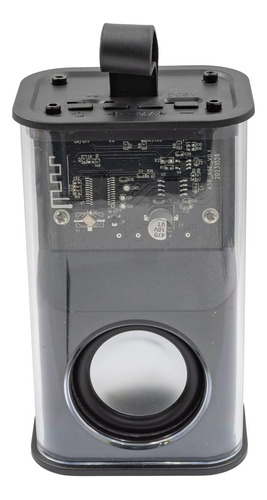 Bocina Bluetooth Portátil Carcasa Transparente Con Luz Rgb 