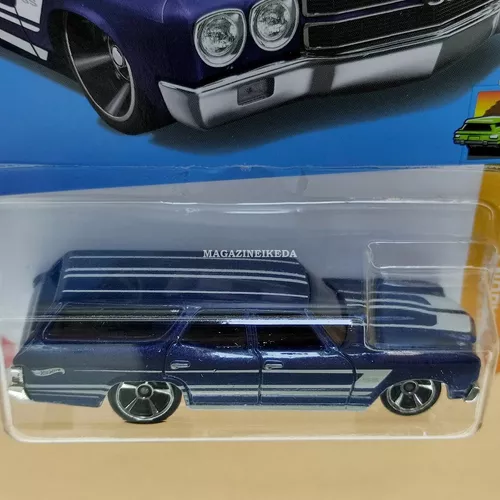 Carrinho Hot Wheels 70s Van Palavra Cruzada Azul Escuro