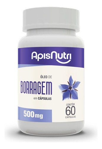 Óleo De Borragem Apisnutri - 500mg - 60 Caps Sem Sabor