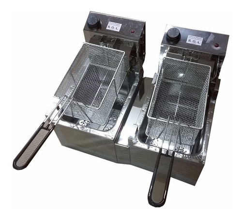Imagen 5 de 5 de Freidora Electrica Automatica Roa Doble Canasto 16 Lts Acero