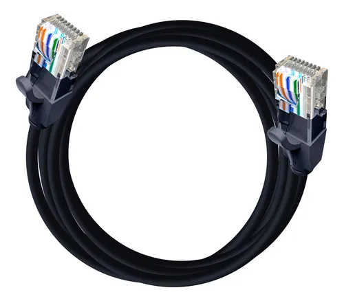 Cable Para Red Cat6 Rj45 Ethernet Utp Negro 5m Vention
