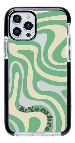 Funda Para iPhone Con Tu Nombre Para Mujer Curvas Verde