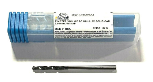 M.a. Ford 2.90mm Solid Carbide Micro Drill 5xd Altima Co Zts