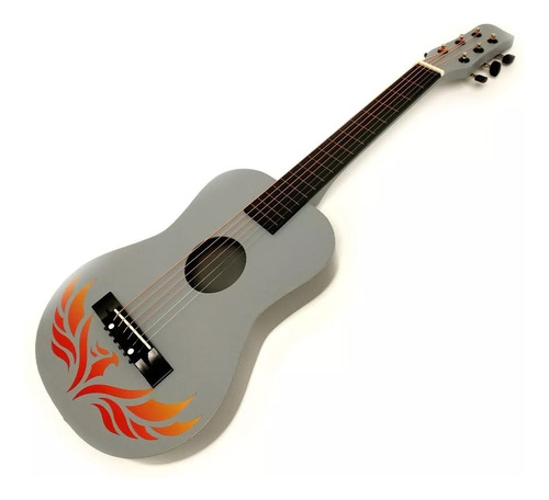 Guitarra Acustica Juguete Clavijero Metálico 76cm Lalelu Color Gris Tribal