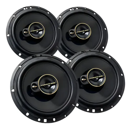 Kit Alto Falante Hurricane Triaxial Aurum A6t 6 Pol 240w 4un Preto