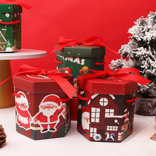 6 Caja De Regalo De Navidad, Contenedor De Dulces Para Las