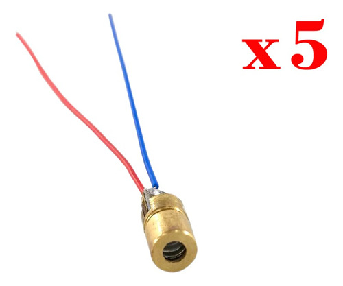 Laser Diodo Apuntador 6mm 5v 5mw 650nm Rojo