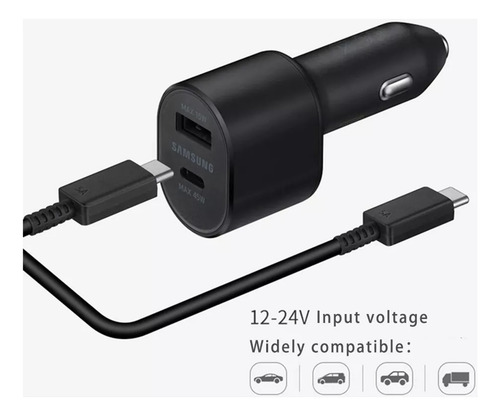 Carregador Veicular Samsung 45w Turbo Cabo Usb-c Carro S10