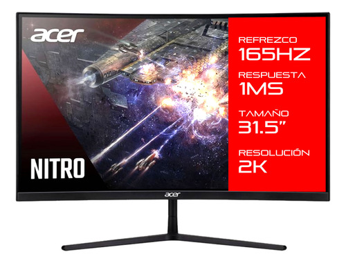 Monitor Gamer Acer 31.5 Nitro Ei322qur Curvo 2k