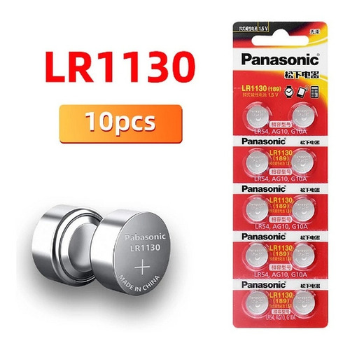 10 Pilas Lr1130 Panasonic Ag10 1130 Ag10 389 Lr54 Sr54 189