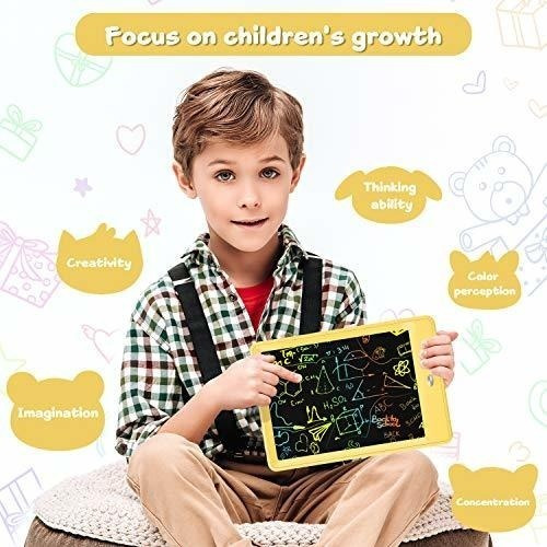 Imagen 5 de 6 de Tablet De Escritura Lcd A Color Para Niños Y Niñas - Yellow