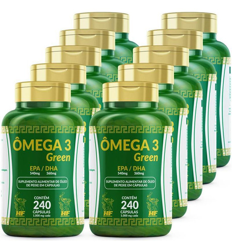 Kit 10 Omega 3 1000mg 240 Cápsulas Defict Atenção