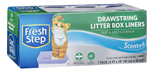 Fresh Step Drawstring Cat Litter Box Liners, Scented And Uns