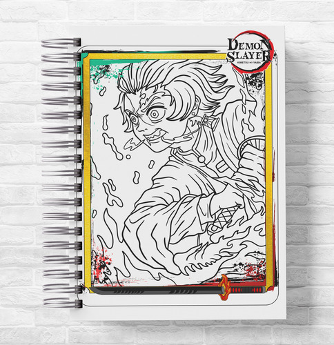 Libro Colorear Nezuko + Stickers + Chapita Regalo