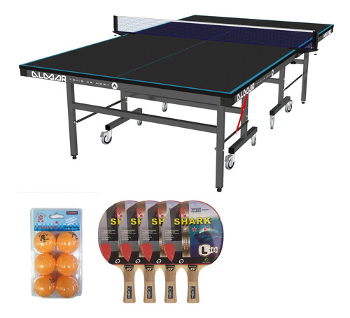 Mesa De Ping Pong Almar C25 Negra C/ Accesorios | Combo N° 1