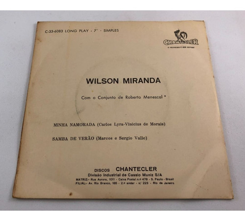Vinil Compacto A Outra Face De Wilson Miranda 1964 Raridade (Usado)