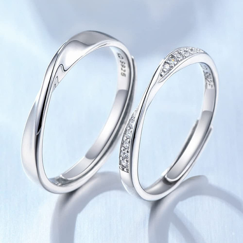 Imagen 5 de 6 de Anillos Plata Parejas Compromiso Amor Ilusion 925 Matrimonio