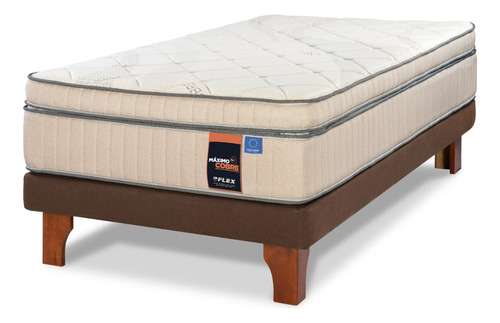 Cama Europea Chocolate Maximo Cobre Flex 1.5 Plazas