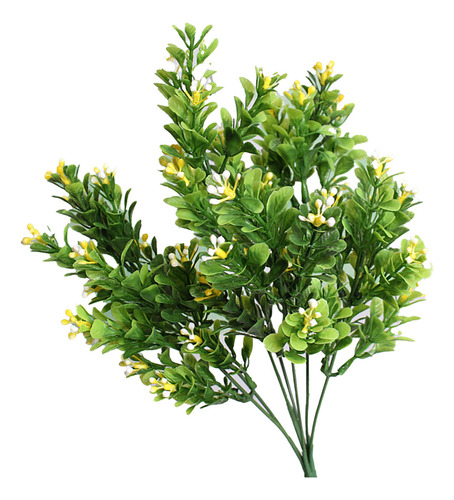 Flores Artificiales Amarillas, Hojas Y Plantas Con Forma Rea