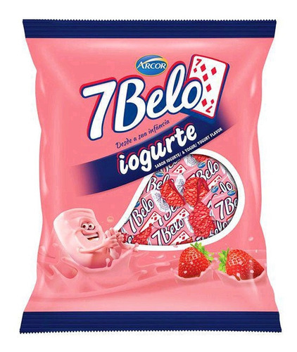 Bala 7 Belo Iogurte Original Pacote 500g Aprox.100 Und