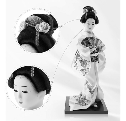 Figura De Brocado Gueixa Kabuki
