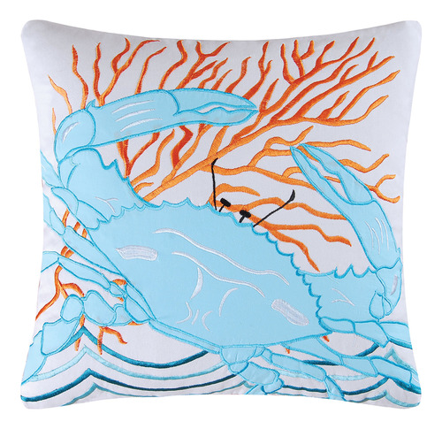 C&f Home Almohada De 18 Pulgadas, Animal De Mar, Tela, Azul,