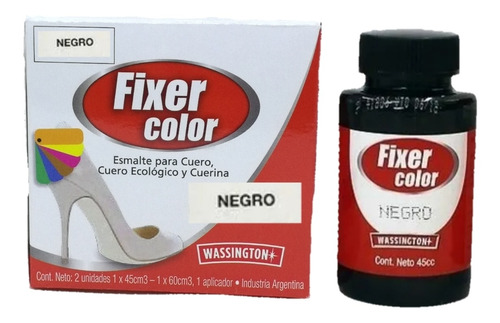 Fixer Color Original Tinta Negra Esmalte Negro Cuero Cuerina
