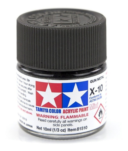 Pintura Tamiya X-10 Gun Metal X10 Acrilica 10 Ml. Modelismo
