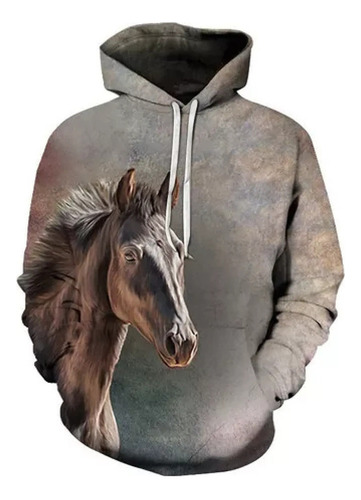 Sudadera Con Capucha De Moda Con Estampado De Caballo Envío