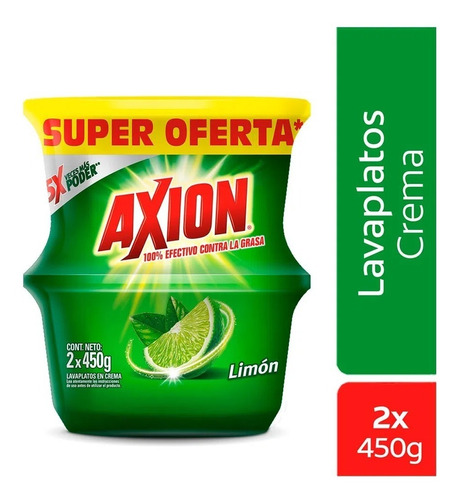 Lavaloza Axion Crema 450 Gr 2 Unidades Limon Oferta