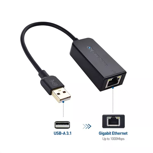 Cable Matters Adaptador de USB 3.1 Tipo C (USB-C & Thunderbolt compatible  con 3 Puertos) a RJ45 Gigabit Ethernet LAN, Negro