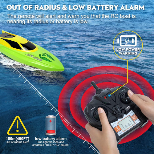 Zyerch Rc Boat - Barco De Control Remoto Con Luz Led, 2.4 Gh