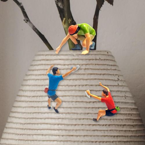 3 Uds 1:87 Figura De Escalada En Roca Diorama Paisaje