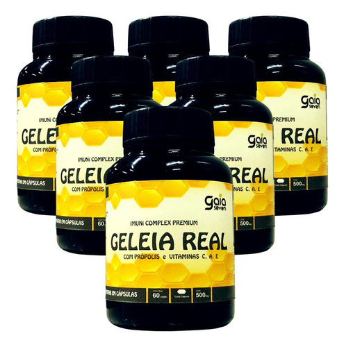 Geleia Real Liofilizada Própolis E Vitaminas 6 Potes 360caps