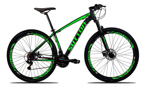 Mountain bike Sutton Blade aro 29 15" 21v freios de disco mecânico câmbios Shimano TZ510 y Shimano TZ-31 cor preto/verde