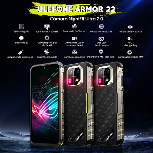 Ulefone Armor 22 Dual SIM 128 GB negro 8 GB RAM