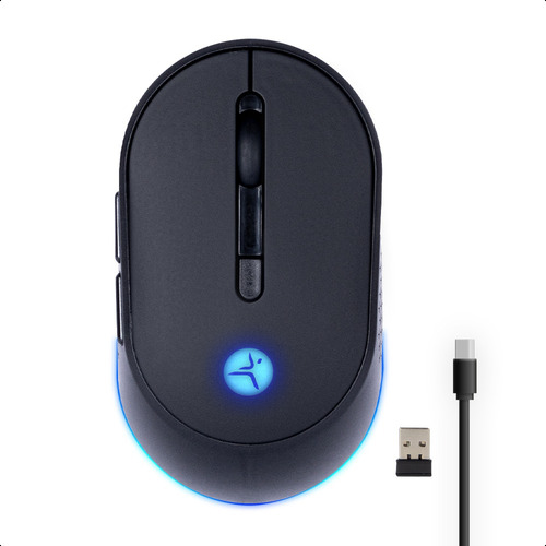 Thunder Mouse Techozne Bluetooth Luz Rgb Recargable Negro