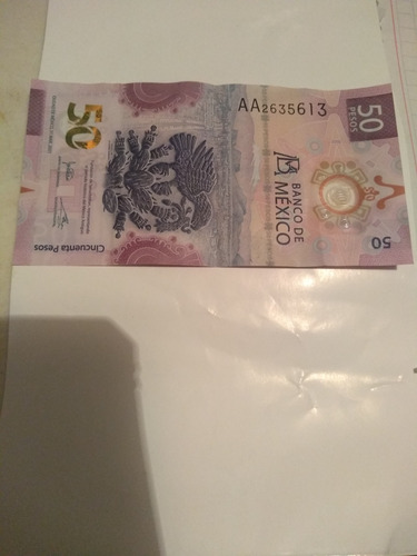 Billete De $50 Ajolote De Banxico Serie Aa2635613  5 Seises