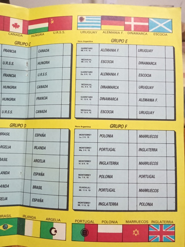 Suplemento Tv Guía Fixture Mundial México 86 Sin Escribir. (Usado)