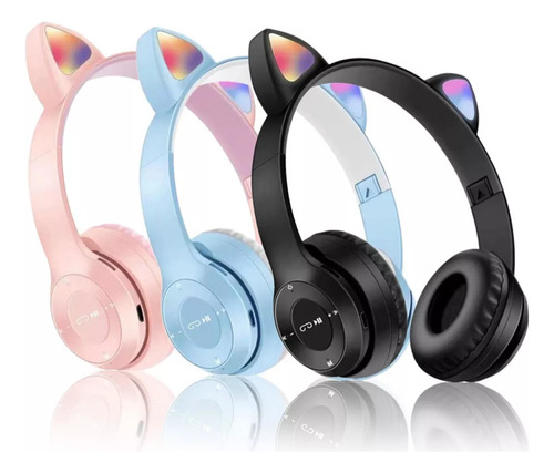 Fones De Ouvido Bluetooth Led Kitten Para Meninos E +