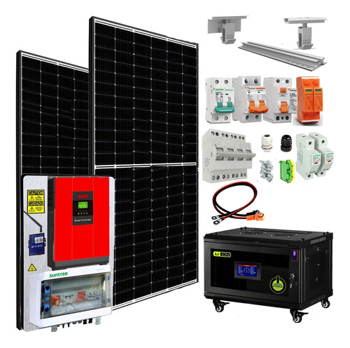 Kit Panel Solar Sharp Híbrido Con  Litio 10kw H9-5l