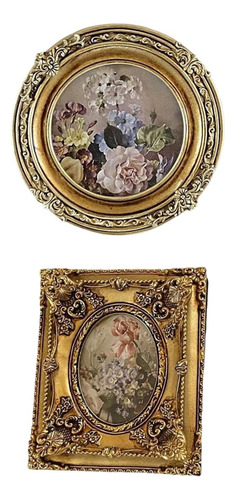 2 Peças De Moldura Ornamentada De Redondo E Retângulo