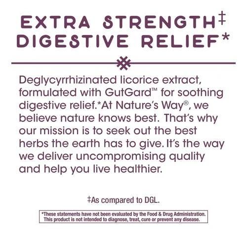 Suplemento Nature's Way Dgl Ultra Extra Strength 90 Cápsulas