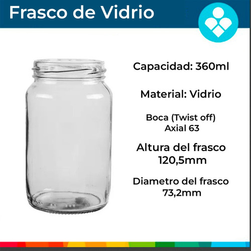 Frasco Mermelada Amanecer Conserva 360ml Tapa Metálica X80 Negro