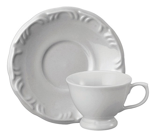 12 Xícaras Porcelana Café C/ Pires Pomerode 80ml Schmidt