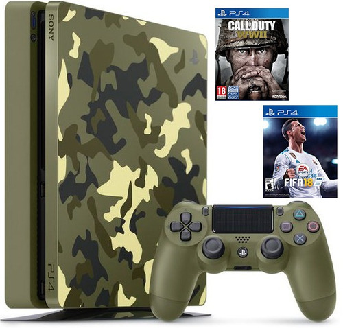 Consola Ps4 Slim 1tb Camuflada + Call Of Duty + Fifa 18