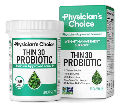 Physician's Choice Probióticos Thin - Detox/pérdida De Peso Sabor Sin Sabor