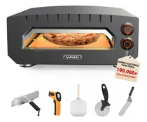 Comprar Horno Pizza Eléctrico Profesional, Máquina para Hacer Pizzas Portátil de 13inch para Uso en Interiores y Exteriores, Calienta Hasta 400℃, Doble Perilla Ajustable, 6 Accesorios, ¡Envío GRATIS!