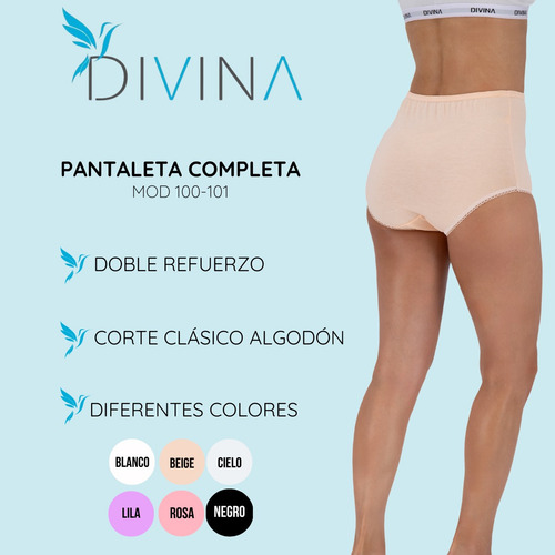 Pantaleta Completa Divina Calzon Curvy Tallas Extra 1 Pieza
