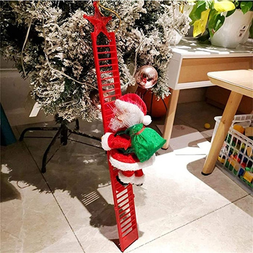 Imagen 3 de 7 de Papá Noel Sube La Escalera For Dar Regalos De Navidad A Los